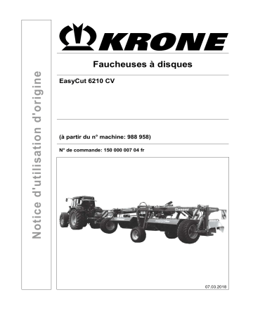 Krone BA EasyCut 6210 Mode d'emploi | Fixfr