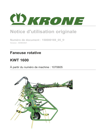 Krone BA KWT 1600 Mode d'emploi | Fixfr