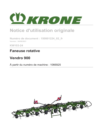 Krone BA KW 900 (KW103-24) Mode d'emploi | Fixfr