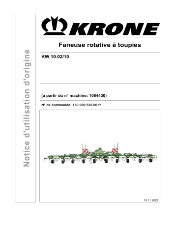 Krone BA KW 10.02/10 Mode d'emploi | Fixfr