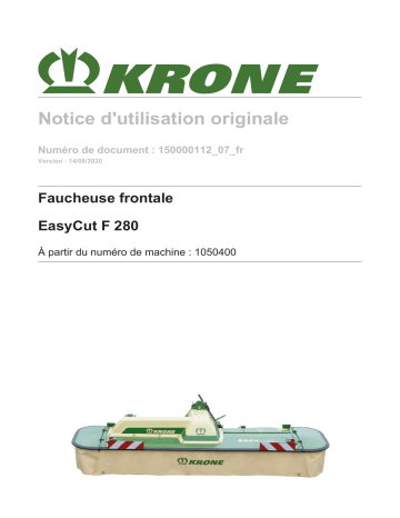 Krone BA EasyCut F 280 Mode d'emploi | Fixfr