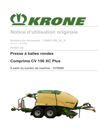 Krone BA Comprima CV 150 XC Plus (RP801-35) Mode d'emploi | Fixfr