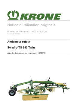 Krone BA Swadro TS 680 Twin Mode d'emploi