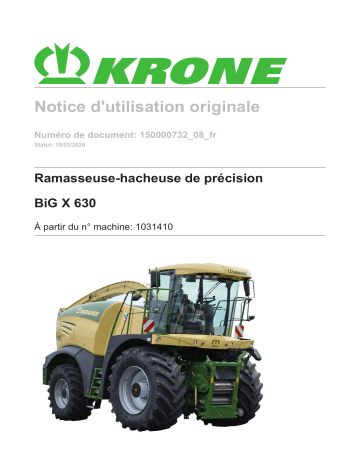 Krone BA BiG X 630 Mode d'emploi | Fixfr