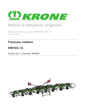 Krone BA KW 800 (KW103-14) Mode d'emploi | Fixfr