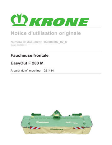 Krone BA EasyCut F 280 M Mode d'emploi | Fixfr