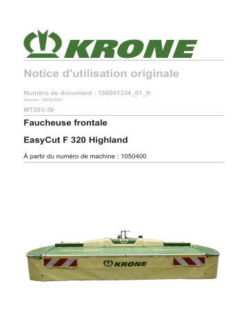 Krone BA EasyCut F 320 Alpine (MT203-30) Mode d'emploi | Fixfr