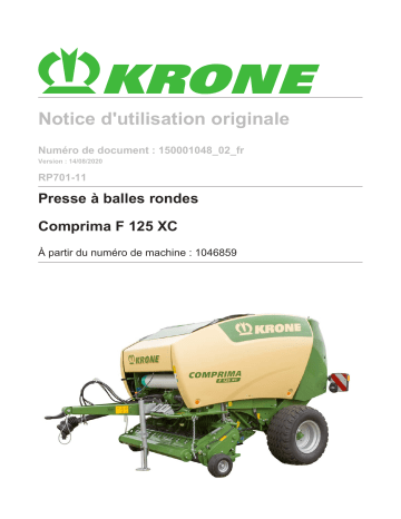 Krone BA Comprima F 125 XC (RP701-11) Mode d'emploi | Fixfr