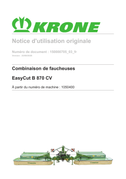 Krone BA EasyCut B 870 CV Mode d'emploi