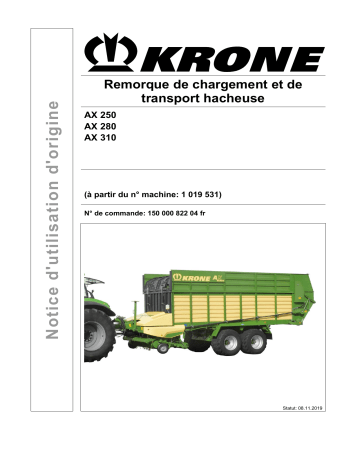 Krone BA AX 250; 280; 310 Mode d'emploi | Fixfr