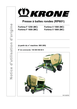 Krone BA Fortima F/V (RP601) Mode d'emploi