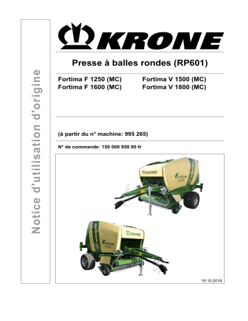 Krone BA Fortima F/V (RP601) Mode d'emploi | Fixfr