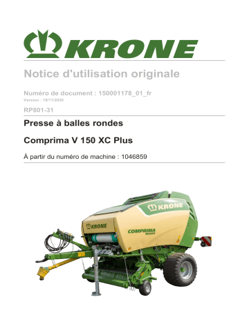 Krone BA Comprima V 150 XC Plus (RP801-31) Mode d'emploi | Fixfr