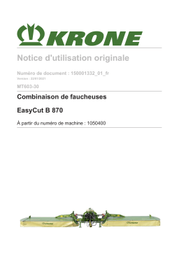 Krone BA EasyCut B 870 (MT603-30) Mode d'emploi