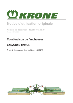 Krone BA EasyCut B 870 CR Mode d'emploi