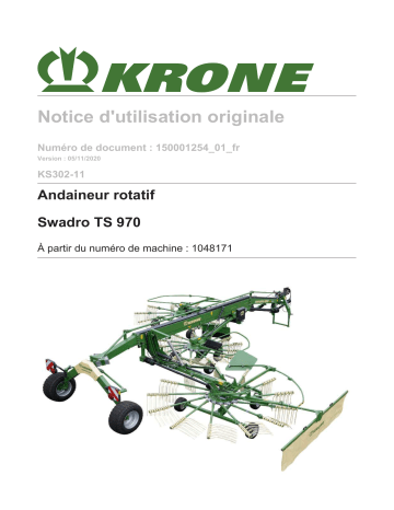 Krone BA Swadro TS 970 (KS302-11) Mode d'emploi | Fixfr