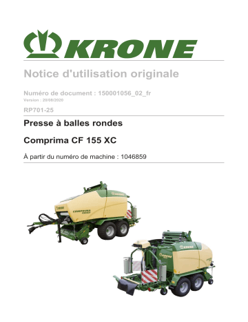 Krone BA Comprima CF 155 XC (RP701-25) Mode d'emploi | Fixfr