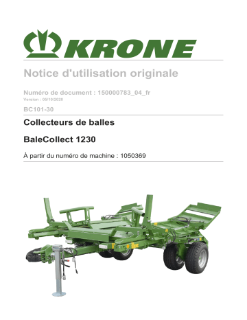 Krone BA BaleCollect 1230 Mode d'emploi | Fixfr
