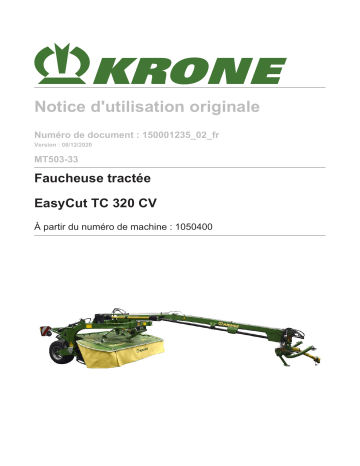 Krone BA EasyCut TC 320 CV (MT503-33) Mode d'emploi | Fixfr