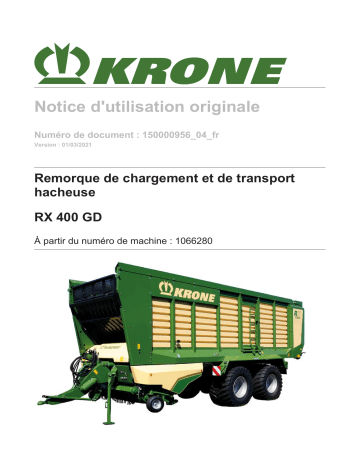 Krone BA RX 400 GD Mode d'emploi | Fixfr