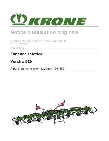 Krone BA KW 800 (KW103-14) Mode d'emploi | Fixfr