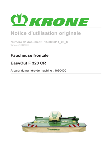 Krone BA EasyCut F 320 CR gez./ges. Mode d'emploi | Fixfr