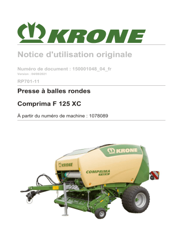 Krone BA Comprima F 125 XC (RP701-11) Mode d'emploi | Fixfr