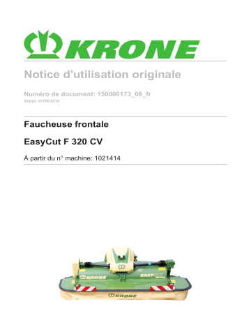 Krone BA EasyCut F 320 CV gez./ges. Mode d'emploi | Fixfr