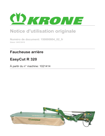 Krone BA Easy Cut R 320 Mode d'emploi | Fixfr