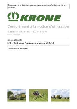 Krone Éclairage de l'espace de chargement à DEL 1.0 (B191) Mode d'emploi