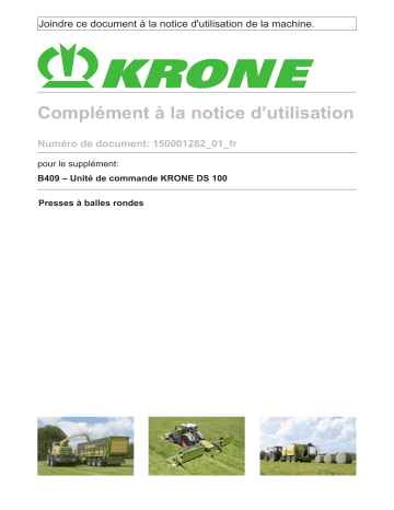 Krone Unité de commande DS 100 (B409) Mode d'emploi | Fixfr
