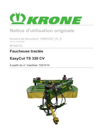 Krone BA EasyCut TS 320 CV (MT403-33) Mode d'emploi | Fixfr