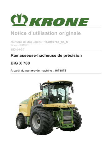 Krone BA BiG X 780 (BX404-20) Mode d'emploi | Fixfr