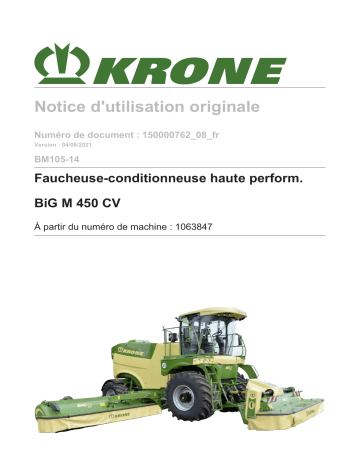 Krone BA BiG M 450 CV (BM105-14) Mode d'emploi | Fixfr