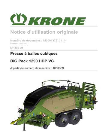 Krone BA BiG Pack 1290 HDP VC (BP405-21) Mode d'emploi | Fixfr