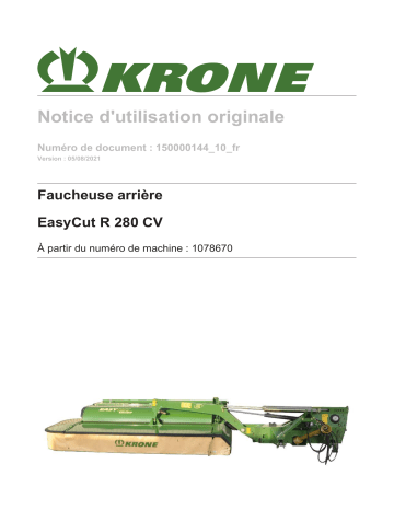 Krone BA EasyCut R 280 CV Mode d'emploi | Fixfr