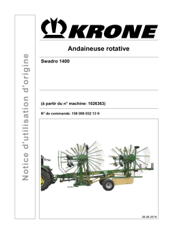 Krone BA Swadro 1400 Mode d'emploi