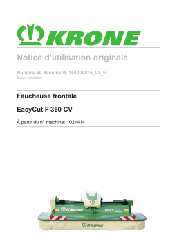 Krone BA EasyCut F 360 CV gez./ges. Mode d'emploi