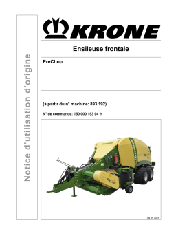 Krone BA PreChop Mode d'emploi