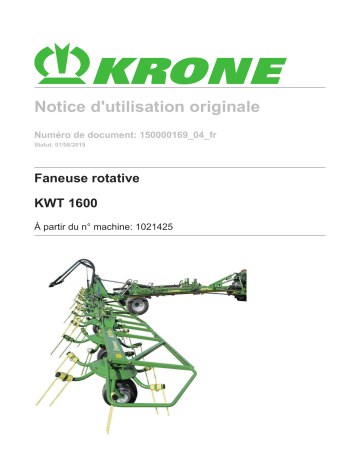 Krone BA KWT 1600 Mode d'emploi | Fixfr