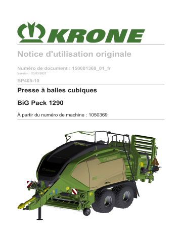 Krone BA BiG Pack 1290 (BP405-10) Mode d'emploi | Fixfr