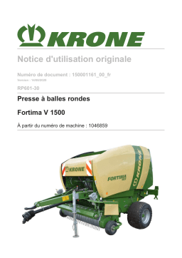 Krone BA Fortima V 1500 (RP601-30) Mode d'emploi