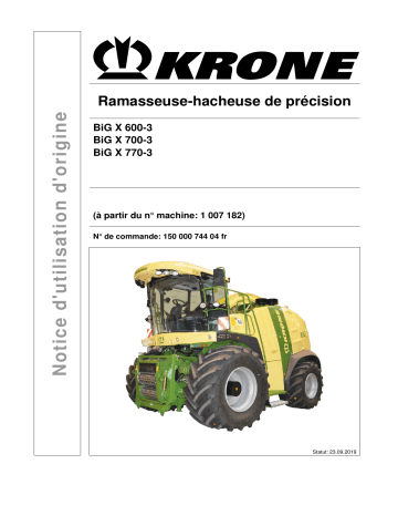 Krone BA BiG X 700 -3 Mode d'emploi | Fixfr