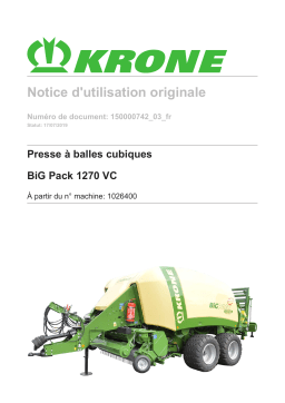 Krone BA BiG Pack 1270 HS VC Mode d'emploi