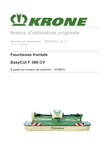 Krone BA EasyCut F 360 CV gez./ges. Mode d'emploi | Fixfr