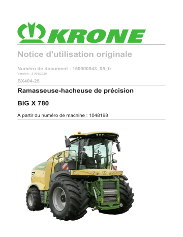 Krone BiG X 780 (BX404-25) Mode d'emploi | Fixfr