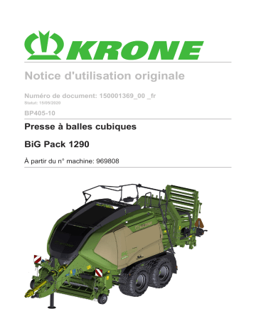 Krone BA BiG Pack 1290 (BP405-10) Mode d'emploi | Fixfr