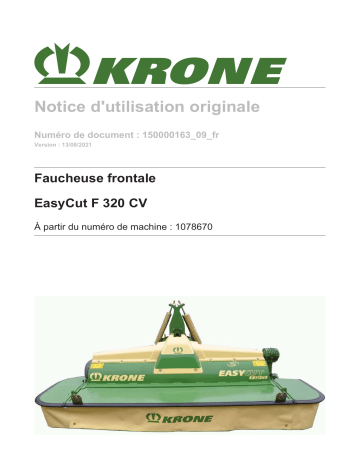 Krone BA EasyCut F 320 CV Mode d'emploi | Fixfr