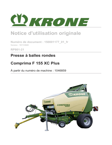 Krone BA Comprima F 155 XC Plus (RP801-21) Mode d'emploi | Fixfr