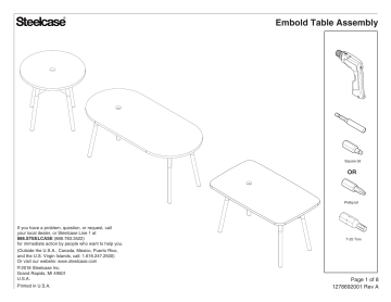 Steelcase Embold Table Manuel utilisateur | Fixfr